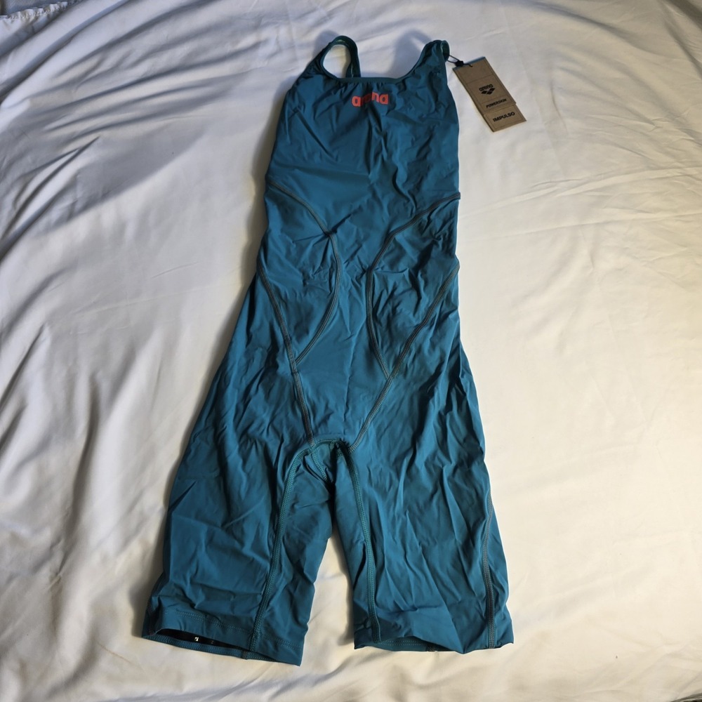 Arena Powerskin Impulso Jade Aura Limited Edition Open Back NWT size 34